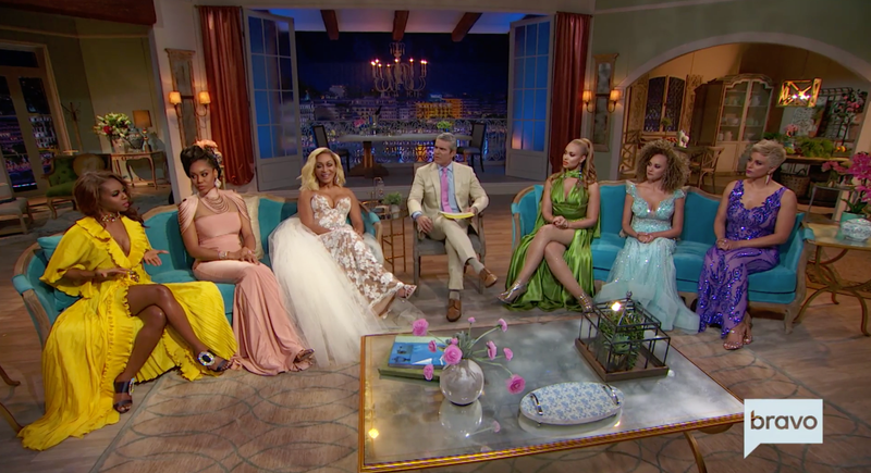 Illustration for article titled The Real Housewives of Potomac Cast Continues to Top Their Reunion Outfits in the Worst Way
